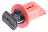 090850 Brady Red 1-Lock Glass-Reinforced Nylon Miniature Circuit Breaker Switch Lockouts, 7.14mm Shackle