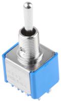 5647a APEM Toggle Switch, Panel Mount, (On)-Off-(On), DPDT, Solder Terminal