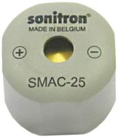 smac-25-p15 Sonitron 93.5dB Through Hole Continuous Internal Buzzer, 25 x 18mm, 5V dc Min, 16V dc Max