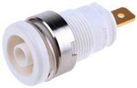 972355107 Hirschmann Test & Measurement White Female Banana Socket, 4 mm Connector, Tab Termination, 25A, 1000V ac/dc, Gold