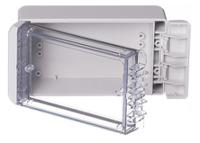 96023125-b-140806-pc-v0-g-7035 Bopla Bocube Series Light Grey Polycarbonate V0 Enclosure, IP66, IP68, IK07, Transparent Lid, 151 x 80 x 60mm