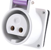 4301615r Scame IP44 Purple Panel Mount 2P Industrial Power Socket, Rated At 16A, 20 → 25 V