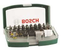 2607017063 Bosch Screwdriver Bit Set 32 Pieces, Hexagon, Phillips, Pozidriv, Slotted, Torx