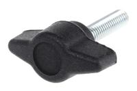 169-266 RS PRO Black Wing Clamping Knob, M5, Threaded Stud