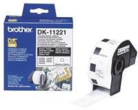 dk11221 Brother White Black Print Label Roll, 23mm Width, 23mm Height, 1000Per Roll Qty