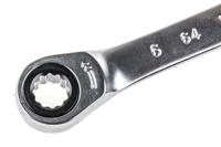 646x7 Facom 64 Series Ratchet Ring Spanner, 6mm, Metric, Double Ended, 115 mm Overall
