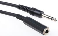 742-4567 RS PRO Male 6.35mm Stereo Jack to Female 6.35mm Stereo Jack Aux Cable, Black, 3m