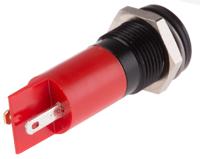 211-336 RS PRO Red Panel Mount Indicator, 110V ac, 14.5mm Mounting Hole Size, Solder Tab Termination, IP40