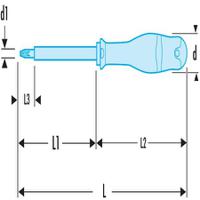 atp4x200ve Facom Phillips Insulated Screwdriver, PH4 Tip, 200 mm Blade, VDE/1000V, 375 mm Overall