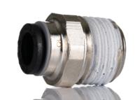 3175-06-13 Legris LF3000 Series Straight Threaded Adaptor, R 1/4 Male to Push In 6 mm, Threaded-to-Tube Connection Style