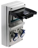 6711623-r Scame, DOMINO IP44 Blue Wall Mount 2P + E RCD Industrial Power Connector Socket, Rated At 16A, 230 V