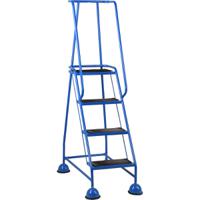 285-114 RS PRO Steel 4 steps Step Ladder, 1.016mm platform height, 2.616m open length