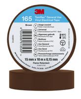 3m-165-brown-15mm-x-10m 3M Temflex 165 Brown Vinyl Electrical Tape, 15mm x 10m
