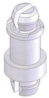 mspe-3-01 MSPE-3-01, 4.8mm High Nylon PCB Post for 3.9mm PCB Hole, 4.6mm Base