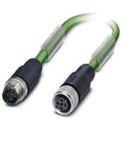 1553938 Phoenix Contact, 2m Cat5, Green M12 to Male M12 Female Shielded, Terminated