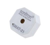 smat-21-p10 Sonitron 90dB Through Hole Continuous External Piezo Buzzer, 21 x 21 x 9.5mm, 0V ac Min, 30V ac Max