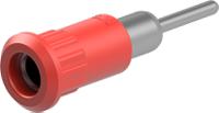 643011-22 Staubli Red Socket Test Socket, Solder Termination, 25A, 30V ac, Nickel Plating