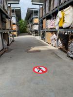 226-7869 PVC No Pedestrians Prohibition Floor Sticker, Ø 500mm