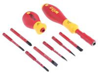 41233 Wiha Driver Bit Set 9 Pieces, Phillips, Pozidriv, Slotted