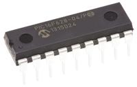 pic16f628-04p Microchip PIC16F628-04/P, 8 bit PIC, PIC16F62X Microcontroller, 4 MHz, 3.5kB FLASH, 18-Pin PDIP
