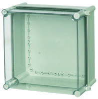 pc-2828-18-t-2fsh Fibox PC Series RAL 7035 Light Grey Polycarbonate Enclosure, IP65, IK08, Transparent Lid, 280 x 280 x 180mm