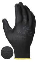 48126080 Ansell Edge Black Polyester Polyester Work Gloves, Size 8, Polyurethane Coating