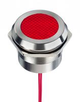 253-8520 RS PRO Red Panel Mount Indicator, 12 → 24V ac/dc, 30mm Mounting Hole Size, Lead Wires Termination, IP67, IP69K