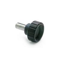 6581 Elesa  Black Polyamide Based Technopolymer Round Knob, M6 x 25, Threaded Stud