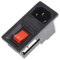 811-7222 RS PRO C14 Snap-In IEC Connector Male, 6A, 250 V, Fuse Size 5 x 20mm