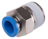 qs-12-10 Festo QS Series Straight Threaded Adaptor, R 1/2 Male to Push In 10 mm, Threaded-to-Tube Connection Style, 190646