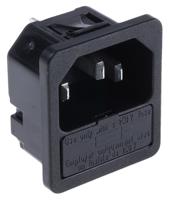 62004315 Schurter C14 Snap-In IEC Connector Male, 10A, 250 V