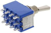 5666a9 APEM Toggle Switch, Panel Mount, On-On, 4PDT, Solder Terminal