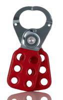 489-141 RS PRO Red 6-Lock Steel Hasp Lockout, 25mm Shackle, 25mm Attachment