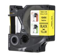 18490 Dymo Black on Yellow Label Printer Tape, 3.5 m Length, 12 mm Width
