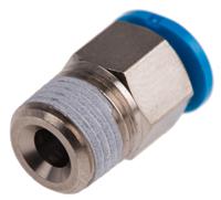 qsm-18-6 Festo QS Series Straight Threaded Adaptor, R 1/8 Male to Push In 6 mm, Threaded-to-Tube Connection Style, 153307