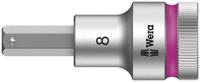 05003824001 Wera 1/2 in Drive Bit Socket, Hex Bit, 8mm, 60 mm Overall Length