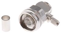 j01020a0097 Telegartner, Plug Cable Mount N Connector, 50Ω, Solder Termination, Right Angle Body