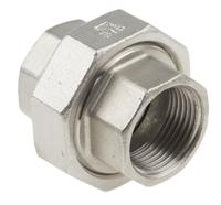 499-3502 RS PRO Stainless Steel Pipe Fitting, Straight Octagon Union, Female G 3/4in x Female G 3/4in