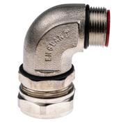 spl25m2590-x-5 Adaptaflex 90° Elbow, Conduit Fitting, 25mm Nominal Size, M25, Steel, Silver IP67 rating