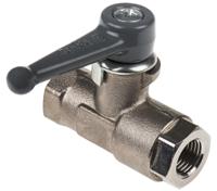 0402-07-13 Legris Brass 2 Way, Ball Valve, Threaded, BSPP 1/4in, 40bar Operating Pressure