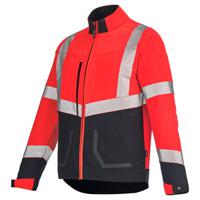 la-3flst3pi-2054-3 Cepovett Safety 3FLST3PI Black, Red Unisex Hi Vis Jacket, L