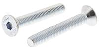 491-5170 RS PRO Bright Zinc Plated Steel Hex Socket Countersunk Screw, DIN 7991, M6 x 40mm