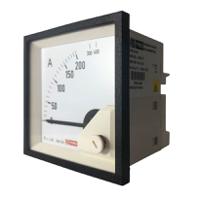 186-2445 RS PRO Analogue Panel Ammeter 10 (Input) A, 200/5 (CT) A, 400 (Scle) A AC, 68mm x 68mm, 1 % Moving Iron