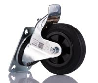 3842259790 Bosch Rexroth M8 Thread Rubber Castor Wheels, 10mm Groove