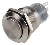 811-8566 RS PRO Push Button Switch, Latching, Panel Mount, 19mm Cutout, SPDT, 250V ac, IP65, IP67