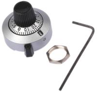 11a41b10 Vishay 25.4mm Chrome Potentiometer Knob for 6.35mm Shaft Splined, 11A41B10