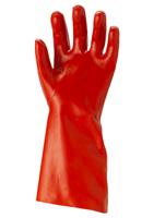 15554090 Ansell AlphaTec 15-554 Red Polyvinyl Chloride Work Gloves, Size 9