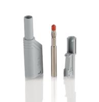 934099106 Hirschmann Test & Measurement Grey Male Banana Plug, 4 mm Connector, Screw Termination, 24A, 1000V ac/dc, Nickel Plating