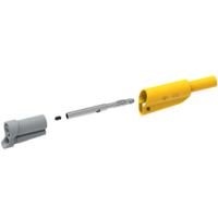 1076-j Electro PJP Yellow Male Banana Plug, 4 mm Connector, Screw Termination, 20A, 1kV, Nickel Plating