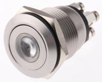 mpi001termd1 Bulgin MPI001 Series Illuminated Push Button Switch, Momentary, Panel Mount, 19.2mm Cutout, SPST, Red/Green LED, 24V